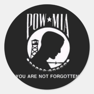 PEGATINA REDONDA POW MIA