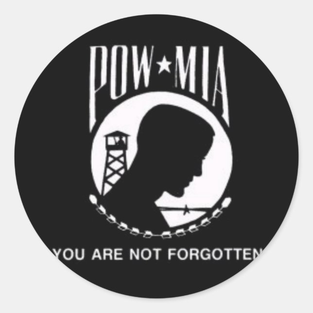 PEGATINA REDONDA POW MIA (Anverso)