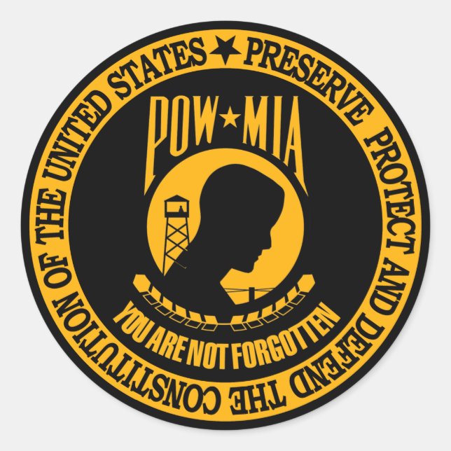 PEGATINA REDONDA POW-MIA (Anverso)