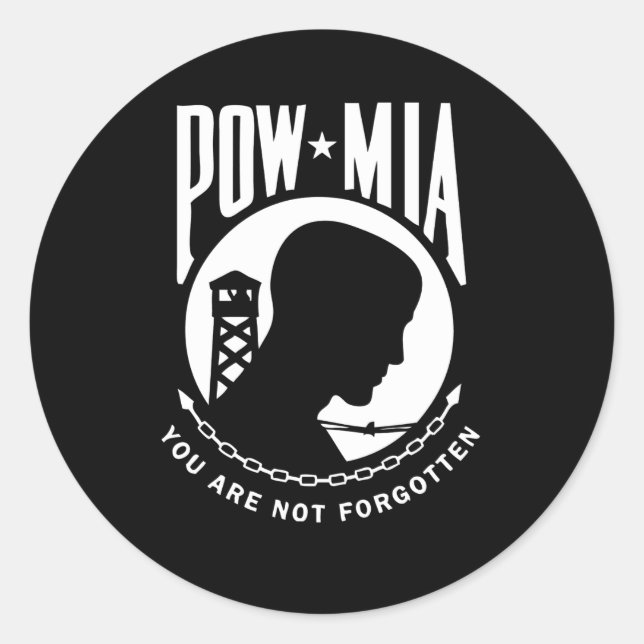Pegatina Redonda POW MIA Pegatinas (Anverso)