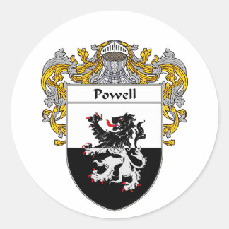 Pegatina Redonda Powell Coat of Arms (Mantled)