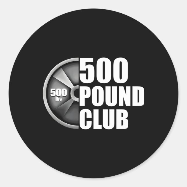 Pegatina Redonda Power Club de 500 libras (Anverso)