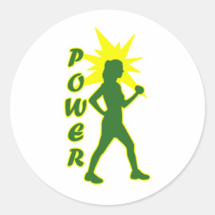 Pegatina Redonda Power Walker