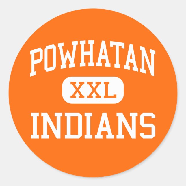 Pegatina Redonda Powhatan - Indians - High-Powhatan Virginia (Anverso)