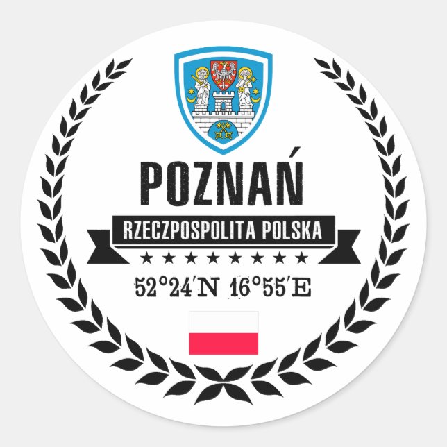 Pegatina Redonda Poznań (Anverso)