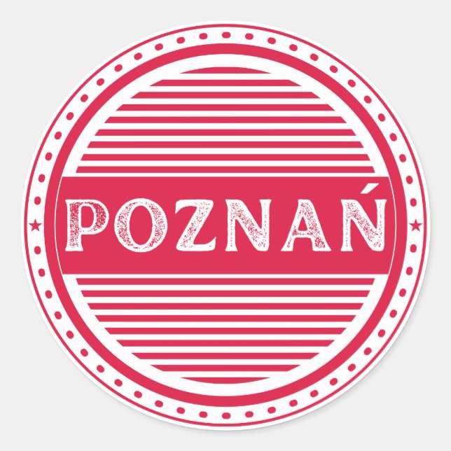 Pegatina Redonda Poznan City Pride Emblem – Polish Identity (Anverso)