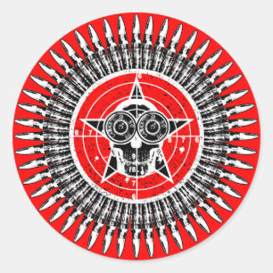 Pegatina Redonda Práctica de destino