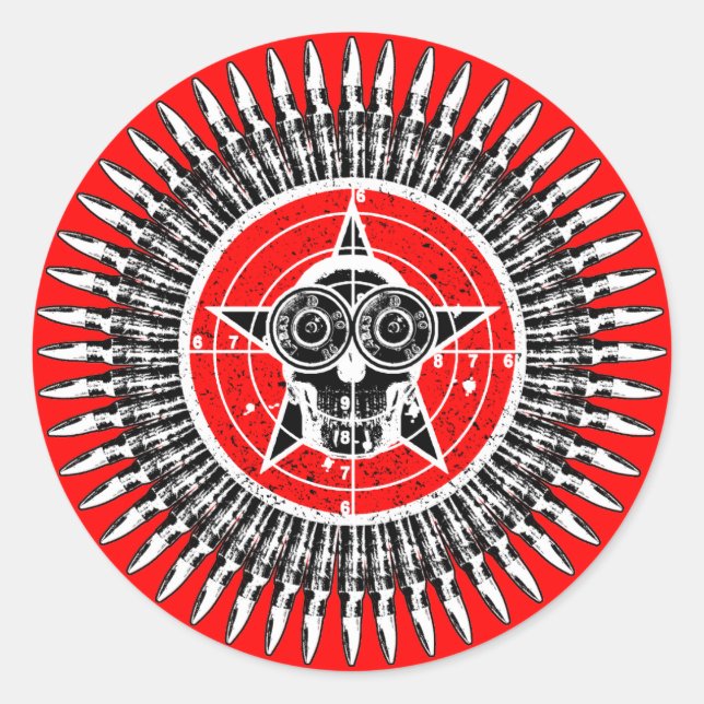 Pegatina Redonda Práctica de destino (Anverso)