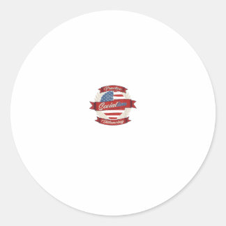 Pegatina Redonda Practicar el socialismo para distinguir a la curio