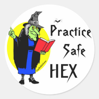 Pegatina Redonda Practicar Hex seguro