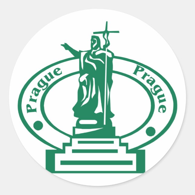 Pegatina Redonda Praga Stamp (Anverso)