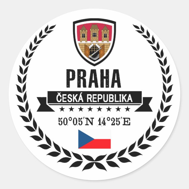 Pegatina Redonda Praha (Anverso)
