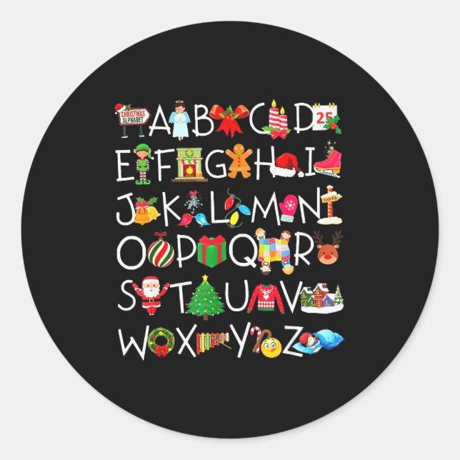 Pegatina Redonda Pre-k Kindergarten Teachers Students Kids Christma (Anverso)