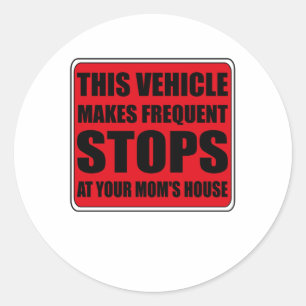 Pegatina Redonda Precaución: este vehículo detiene repentinamente