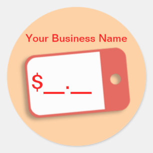 Pegatina Redonda Precios de la mercancía