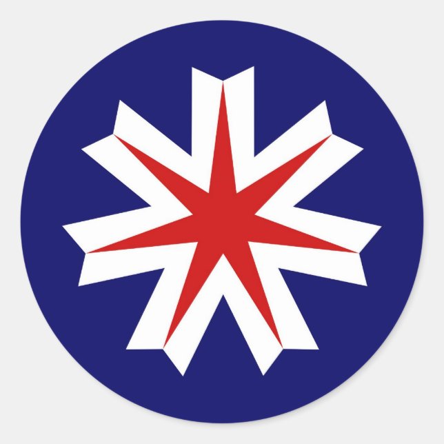 Pegatina Redonda prefectura de bandera de la región del país de jap (Anverso)