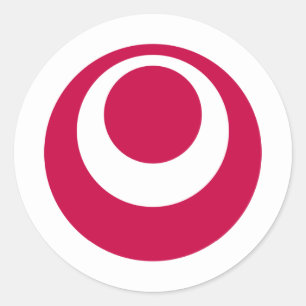 Pegatina Redonda Prefectura de Okinawa, Japón