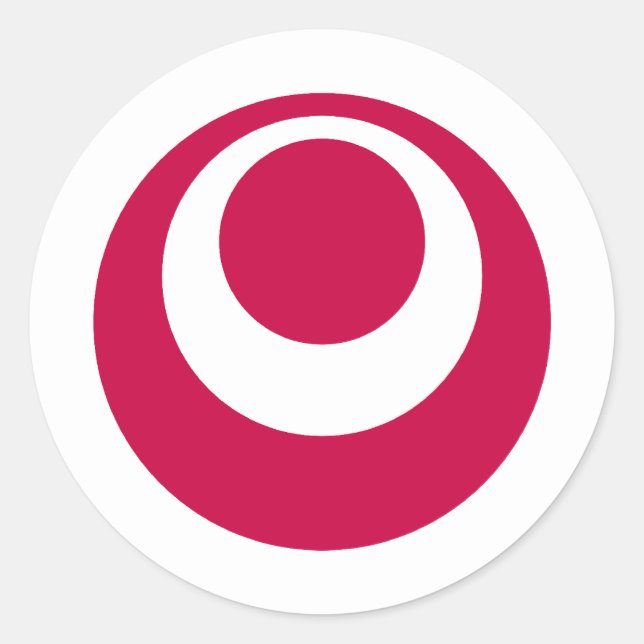 Pegatina Redonda Prefectura de Okinawa, Japón (Anverso)