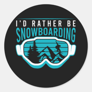 Pegatina Redonda preferiría estar snowboard
