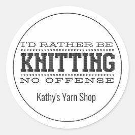 Pegatina Redonda Preferiría Estar Tentando