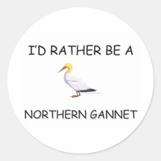 Pegatina Redonda Preferiría ser un Gannet del Norte