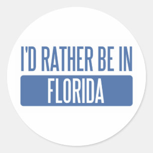 Pegatina Redonda Prefiero estar en Florida