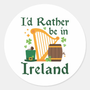 Pegatina Redonda Prefiero estar en Irlanda