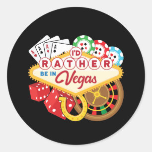 Pegatina Redonda Prefiero estar en Las Vegas
