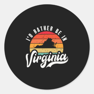 Pegatina Redonda Prefiero estar en Virginia
