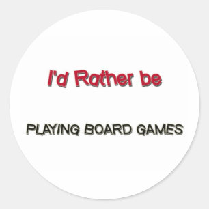Pegatina Redonda Prefiero jugar a juegos de mesa