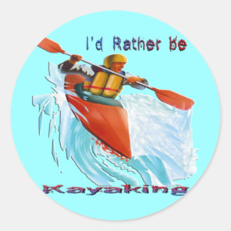 Pegatina Redonda Prefiero ser kayak 2