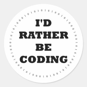 Pegatina Redonda Prefiero ser Pegatinas de codificación