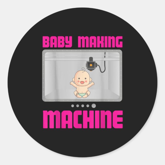 Pegatina Redonda Pregnancy Reveal &amp; Announcement Baby Making Ma (Anverso)