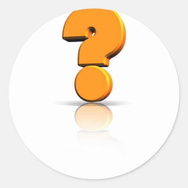 Pegatina Redonda Pregunta (Anverso)