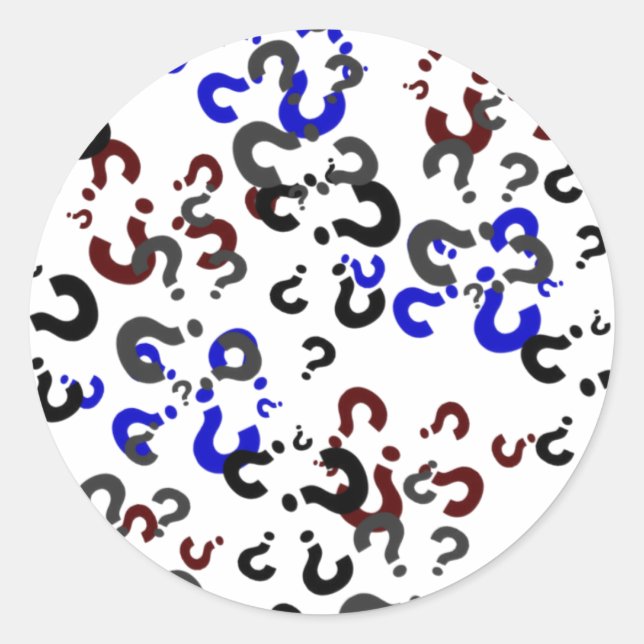 Pegatina Redonda Preguntas (Anverso)