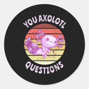 Pegatina Redonda Preguntas axolotl