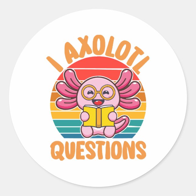 Pegatina Redonda Preguntas de Ajolote (Anverso)