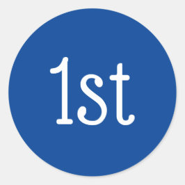 Pegatina Redonda Premio al ganador del primer primer puesto de azul