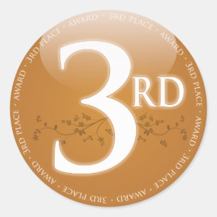 Pegatina Redonda Premio Bronze Tercer Lugar (3)