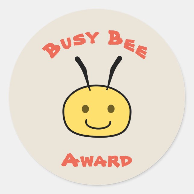 Pegatina Redonda Premio Busy Bee (Anverso)