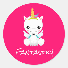 Pegatina Redonda Premio de texto a docente Personalizado de escuela