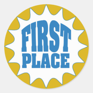 Pegatina Redonda Premio First Place