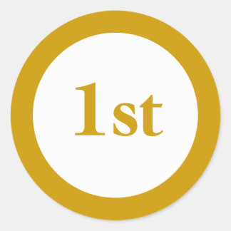Pegatina Redonda Premio First Place