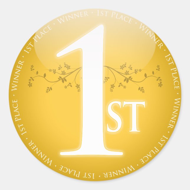 Pegatina Redonda Premio Gold First Place (1) (Anverso)
