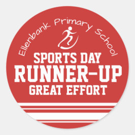 Pegatina Redonda Premio rojo de gran esfuerzo de la finalista depor