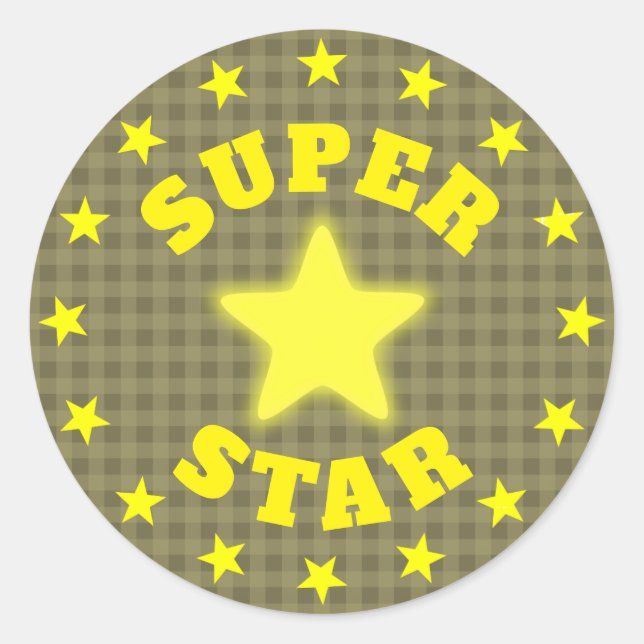 Pegatina Redonda Premio Super Star (Anverso)