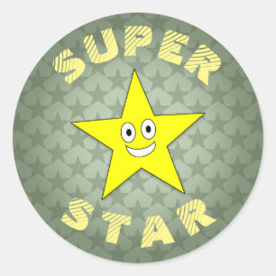 Pegatina Redonda Premio Super Star