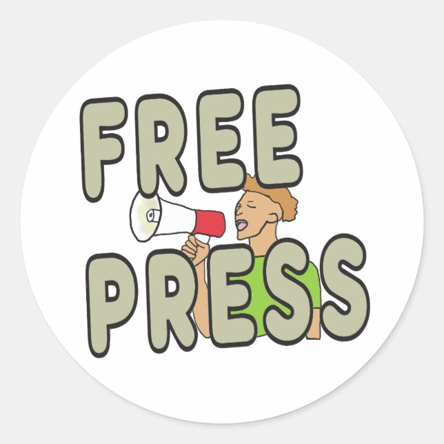 Pegatina Redonda Prensa libre (Anverso)