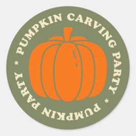 Pegatina Redonda Prepárate para nuestra diversión anual de calabaza