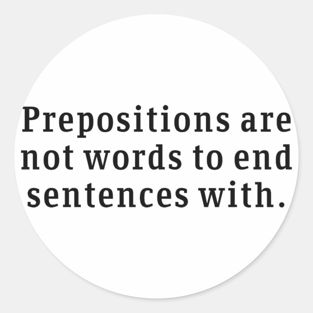 Pegatina Redonda Preposiciones (Anverso)